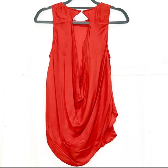 Haute Hippie Orange Sleeveless Blouse Women’s Size XS Exposed Back NEW WITH TAGS - Picture 4 of 12